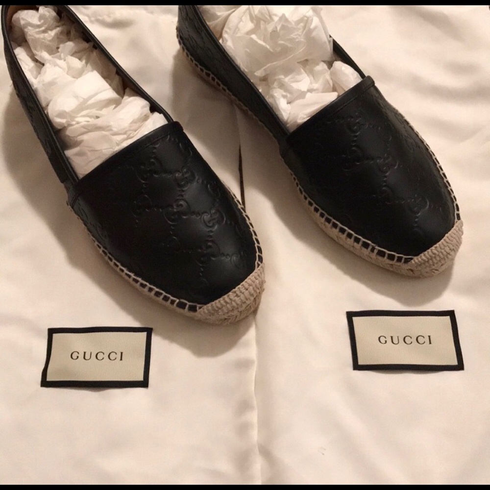 Gucci Signature Leather Espadrilles